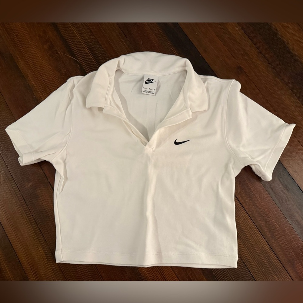 Nike Cropped White Polo Shirt